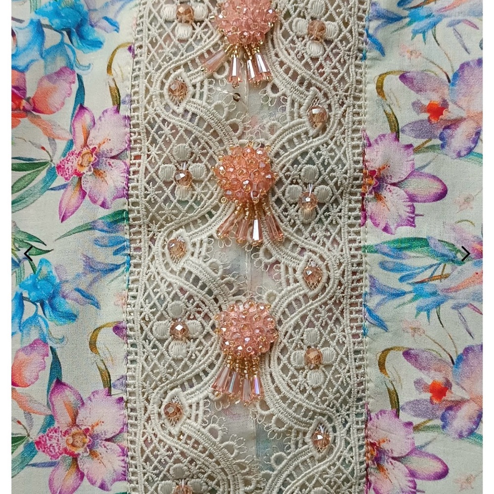 Floral Embroidered Dress with Pink Accents - Picture 5 of 5